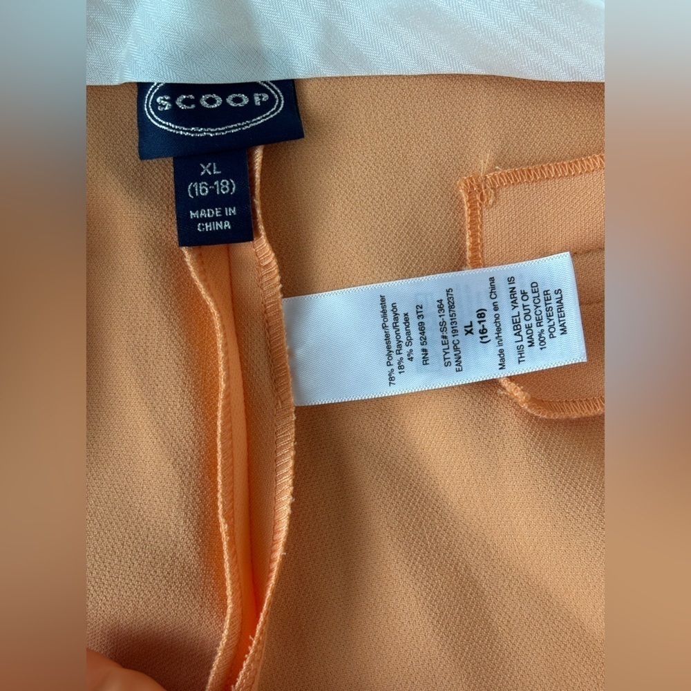 NWT Scoop Light Orange Wide Leg Women's Trousers with Pockets Size XL 16 18 - Picture 7 of 8